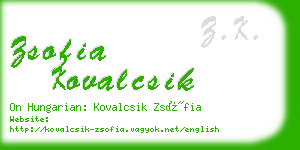 zsofia kovalcsik business card